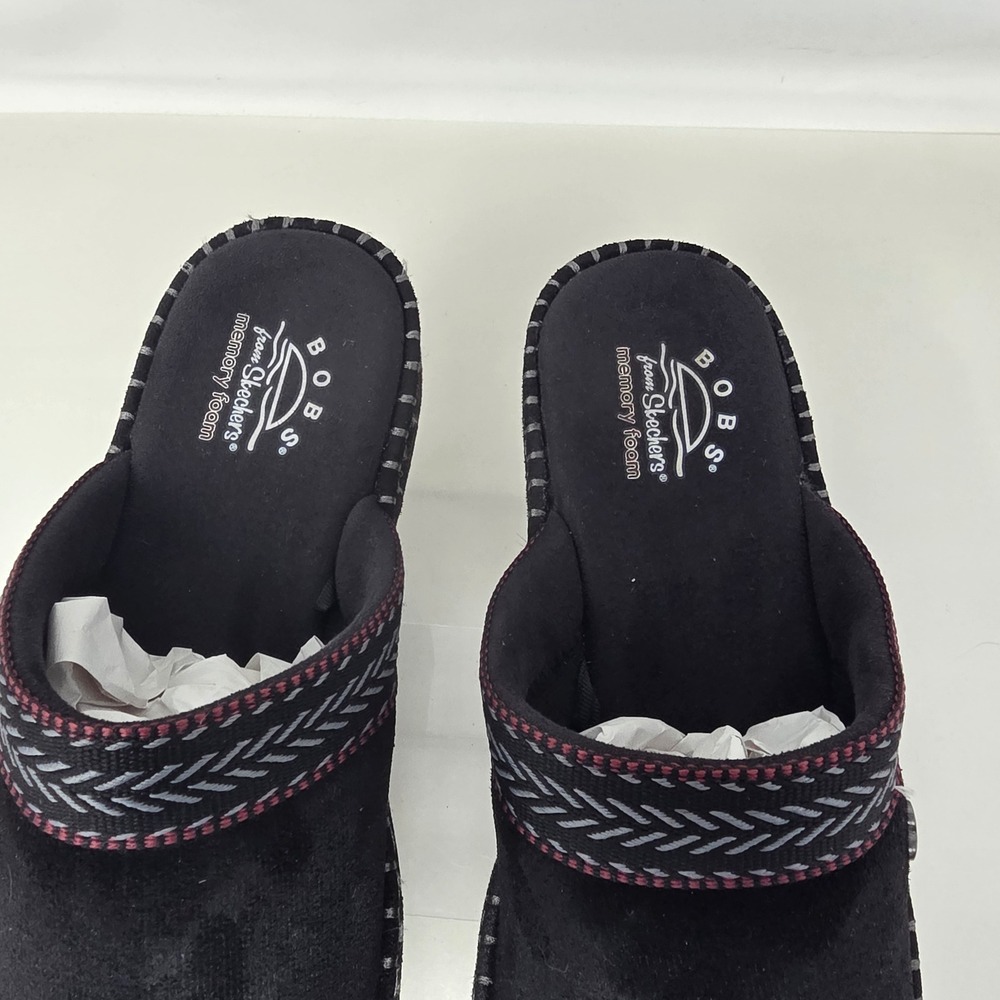 Skechers BOBS Ice Angel Womens 8.5 Black Memory Foam Platform Slipper 114560 - Picture 15 of 16